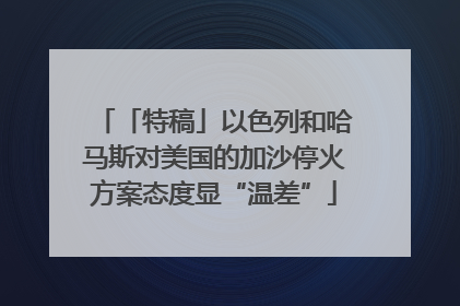 「特稿」以色列和哈马斯对美国的加沙停火方案态度显“温差”
