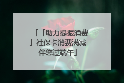 「助力提振消费」社保卡消费满减伴您过端午