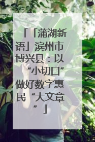 「蒲湖新语」滨州市博兴县：以“小切口”做好数字惠民“大文章”