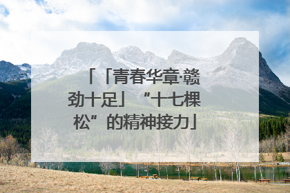 「青春华章·赣劲十足」“十七棵松”的精神接力