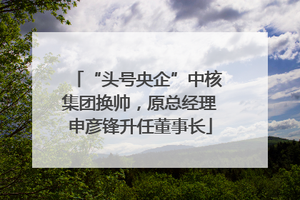 “头号央企”中核集团换帅，原总经理申彦锋升任董事长