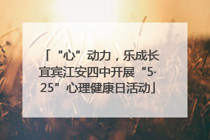 “心”动力，乐成长 宜宾江安四中开展“5·25”心理健康日活动