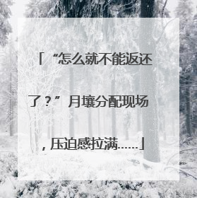 “怎么就不能返还了？”月壤分配现场，压迫感拉满……