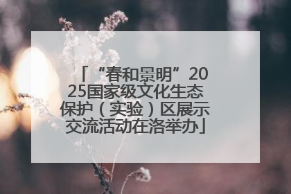 “春和景明”2025国家级文化生态保护（实验）区展示交流活动在洛举办