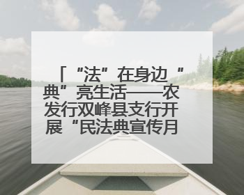 “法”在身边“典”亮生活——农发行双峰县支行开展“民法典宣传月”活动