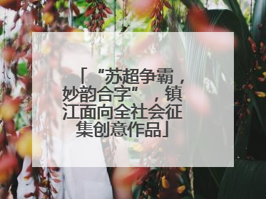 “苏超争霸，妙韵合字”，镇江面向全社会征集创意作品