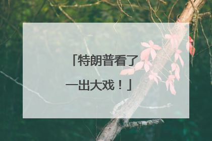特朗普看了一出大戏！