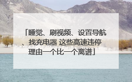 睡觉、刷视频、设置导航、找充电器 这些高速违停理由一个比一个离谱