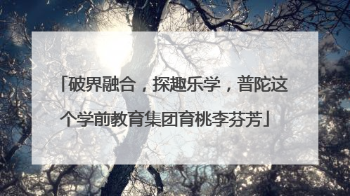 破界融合，探趣乐学，普陀这个学前教育集团育桃李芬芳