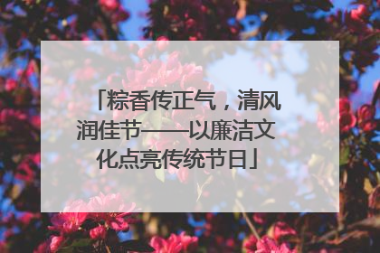 粽香传正气，清风润佳节——以廉洁文化点亮传统节日
