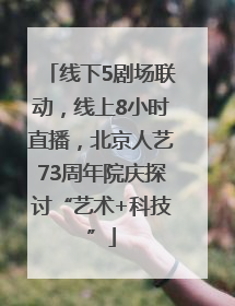 线下5剧场联动，线上8小时直播，北京人艺73周年院庆探讨“艺术+科技”