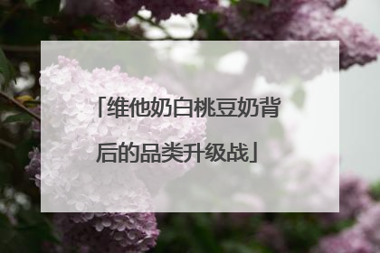 维他奶白桃豆奶背后的品类升级战