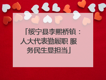 绥宁县李熙桥镇：人大代表勤履职 服务民生显担当