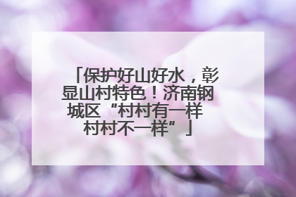 保护好山好水，彰显山村特色！济南钢城区“村村有一样 村村不一样”