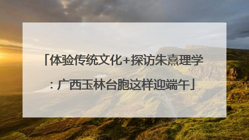 体验传统文化+探访朱熹理学：广西玉林台胞这样迎端午