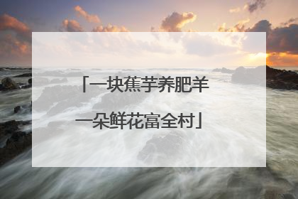 一块蕉芋养肥羊 一朵鲜花富全村
