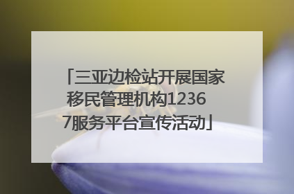 三亚边检站开展国家移民管理机构12367服务平台宣传活动