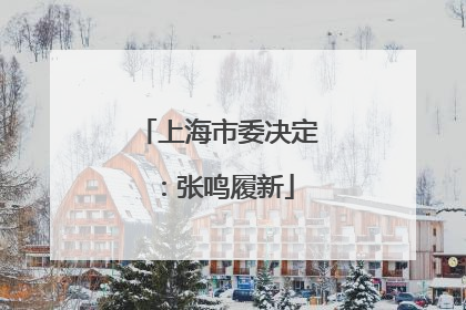 上海市委决定：张鸣履新