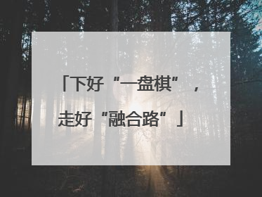 下好“一盘棋”，走好“融合路”