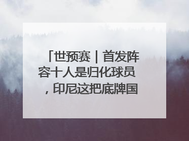 世预赛｜首发阵容十人是归化球员，印尼这把底牌国足如何应对？