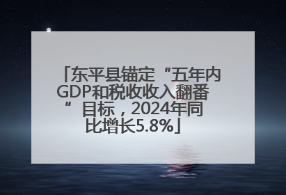 东平县锚定“五年内GDP和税收收入翻番”目标，2024年同比增长5.8%