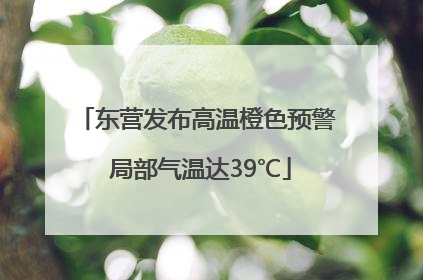 东营发布高温橙色预警 局部气温达39℃