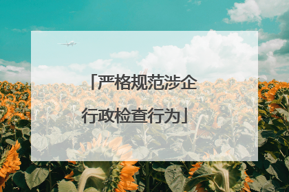 严格规范涉企行政检查行为