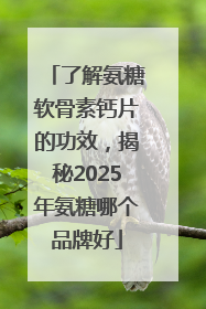 了解氨糖软骨素钙片的功效，揭秘2025年氨糖哪个品牌好