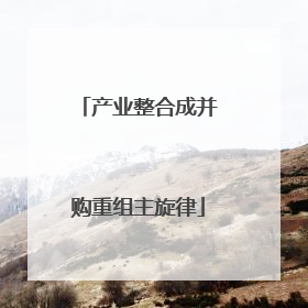 产业整合成并购重组主旋律