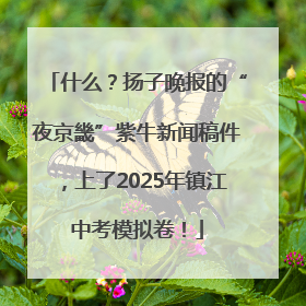 什么？扬子晚报的“夜京畿”紫牛新闻稿件，上了2025年镇江中考模拟卷！