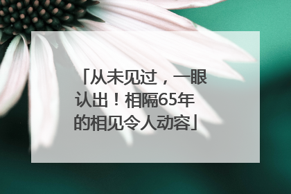 从未见过，一眼认出！相隔65年的相见令人动容