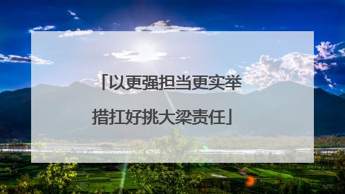 以更强担当更实举措扛好挑大梁责任