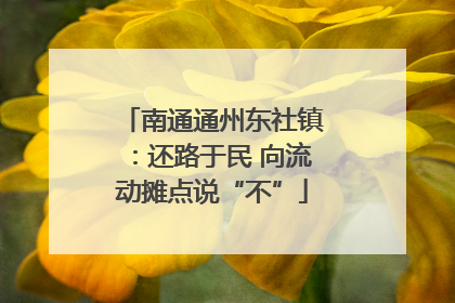 南通通州东社镇：还路于民 向流动摊点说“不”