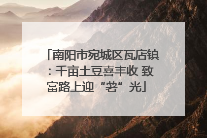 南阳市宛城区瓦店镇：千亩土豆喜丰收 致富路上迎“薯”光