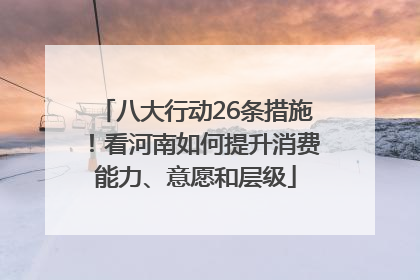 八大行动26条措施！看河南如何提升消费能力、意愿和层级