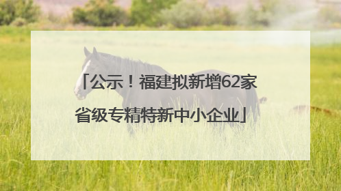 公示！福建拟新增62家省级专精特新中小企业