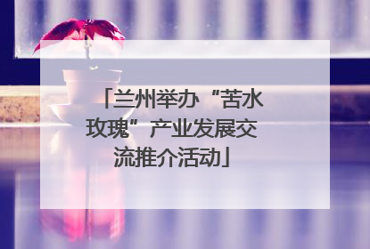 兰州举办“苦水玫瑰”产业发展交流推介活动