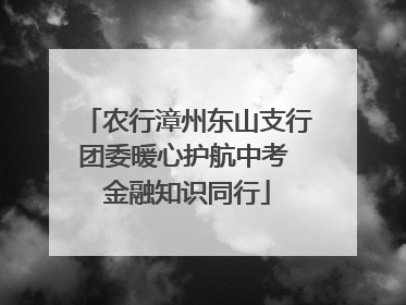 农行漳州东山支行团委暖心护航中考 金融知识同行