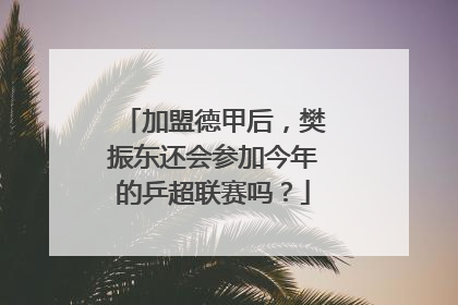 加盟德甲后，樊振东还会参加今年的乒超联赛吗？