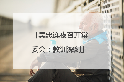 吴忠连夜召开常委会：教训深刻