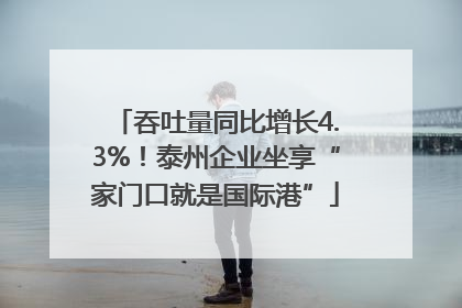 吞吐量同比增长4.3%！泰州企业坐享“家门口就是国际港”