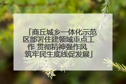 商丘城乡一体化示范区部署住建领域重点工作 贯彻精神强作风 筑牢民生底线促发展