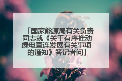 国家能源局有关负责同志就《关于有序推动绿电直连发展有关事项的通知》答记者问