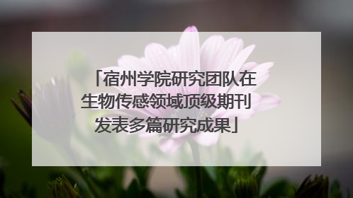 宿州学院研究团队在生物传感领域顶级期刊发表多篇研究成果