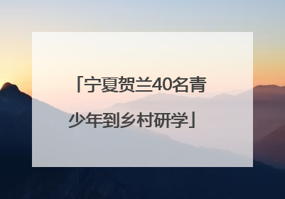 宁夏贺兰40名青少年到乡村研学
