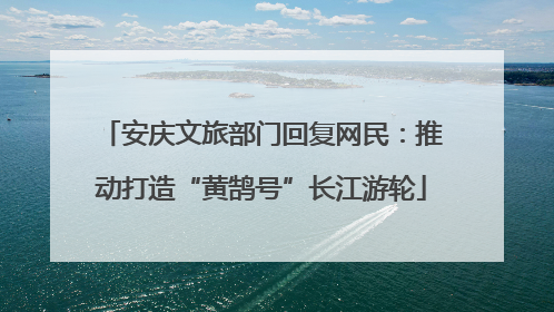 安庆文旅部门回复网民：推动打造“黄鹄号”长江游轮
