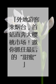 外地游客来烟台，首站直奔大樱桃市场！邀你抓住最后的“甜蜜”