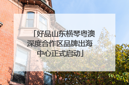 好品山东横琴粤澳深度合作区品牌出海中心正式启动