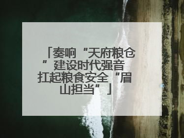 奏响“天府粮仓”建设时代强音 扛起粮食安全“眉山担当”