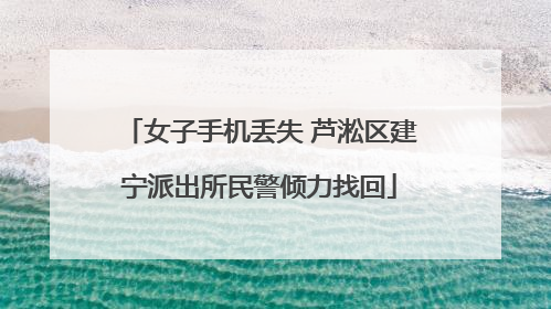 女子手机丢失 芦淞区建宁派出所民警倾力找回